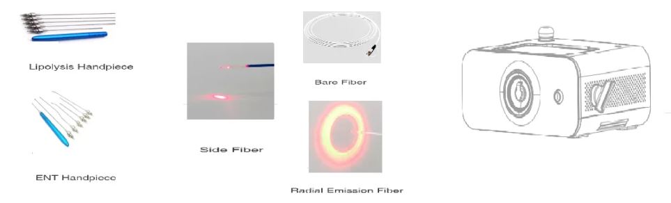 Multifunctional dual-wavelength surgical laser system accessories